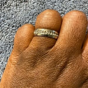 Men’s or Women  Cubic Zironcia Stainless Steel Ring